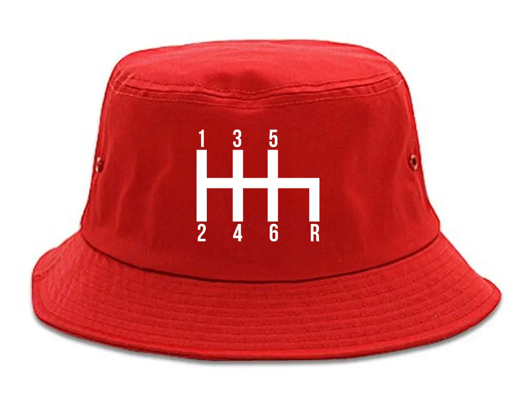 6 Speed Manual Transmission Car Racing Mens Bucket Hat