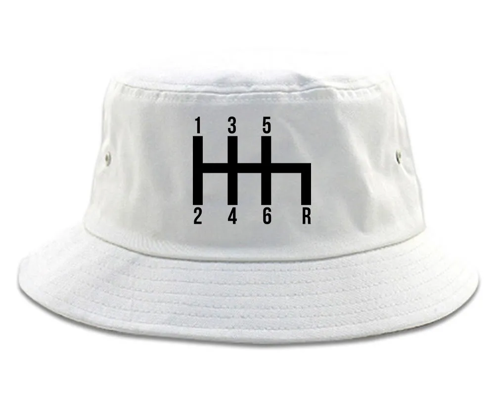 6 Speed Manual Transmission Car Racing Mens Bucket Hat