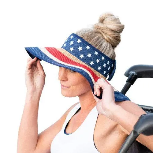 Americana Patriotic Rollable Visor For Adventures, 4th Of July,