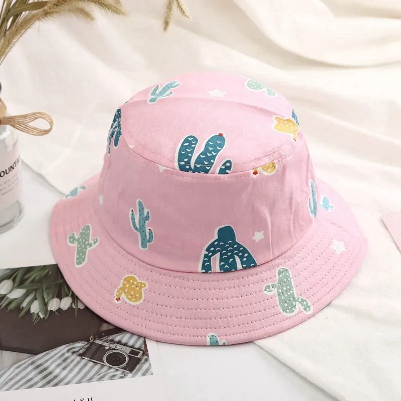 Baby Bucket Hat Children's Summer Caps for Boys Dinosaur Print Panama Hat Children Fisherman Caps Girls Beach Cap Casquette