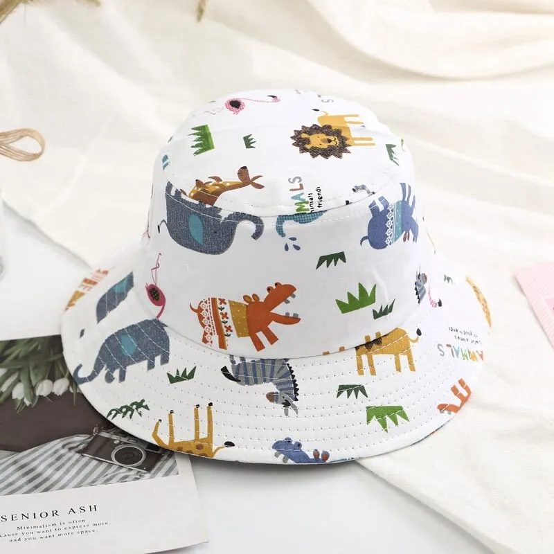 Baby Bucket Hat Children's Summer Caps for Boys Dinosaur Print Panama Hat Children Fisherman Caps Girls Beach Cap Casquette