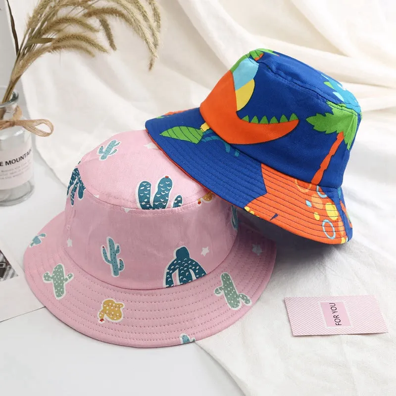 Baby Bucket Hat Children's Summer Caps for Boys Dinosaur Print Panama Hat Children Fisherman Caps Girls Beach Cap Casquette