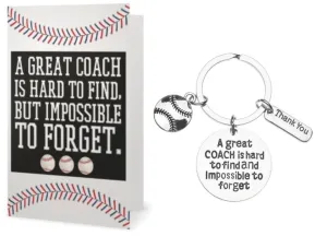 Baseball Coach Card & Keychain Gift Set