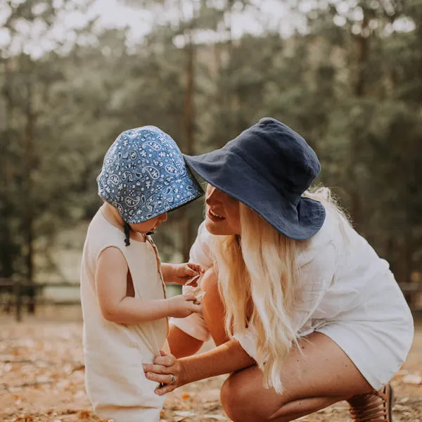 Bedhead Heritage Reversible Sun Bonnet - Paisley / Indigo