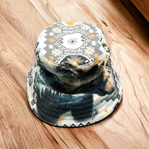 Black and White Native design Bucket Hat ( bear )