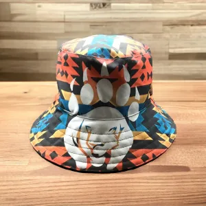 Blue and Red Native design Bucket Hat ( bear)