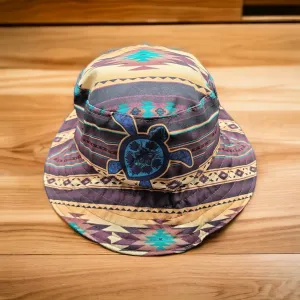 Brown Native design Bucket Hat ( turtle hat )