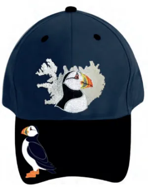 Cap Navy with embr. Puffin on cap and screen