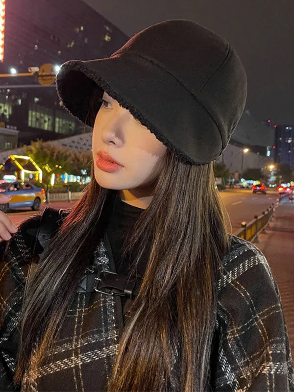 Casual Velvet Keep Warm Bucket Hat