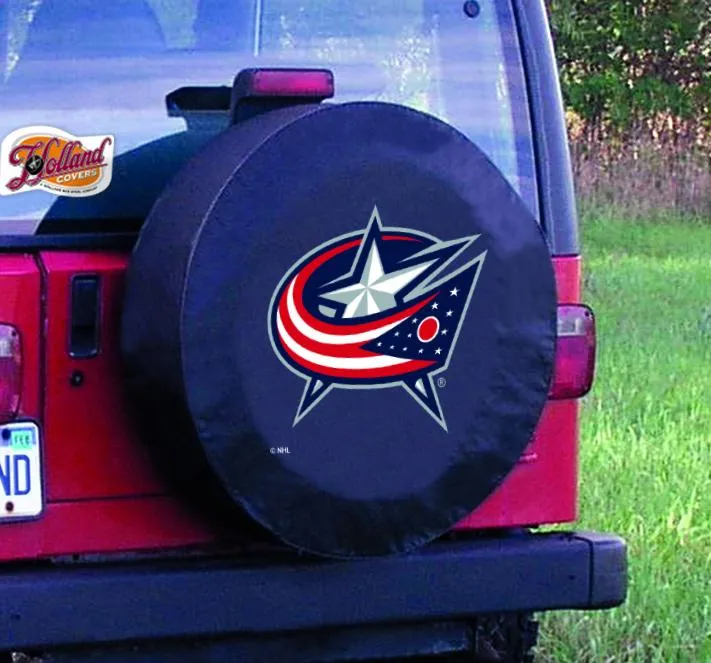 Columbus Blue Jackets HBS Black Vinyl Fitted Car Tire Cover