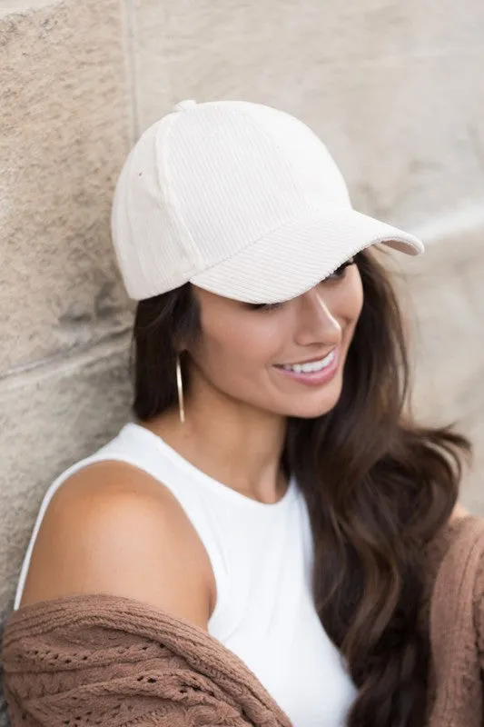 Corduroy Boyfriend Ball Cap // 4 COLORS