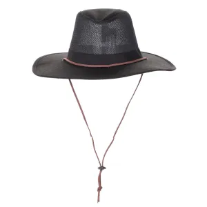 Cotton Twill Brim & Mesh Crown Fedora Safari Hat