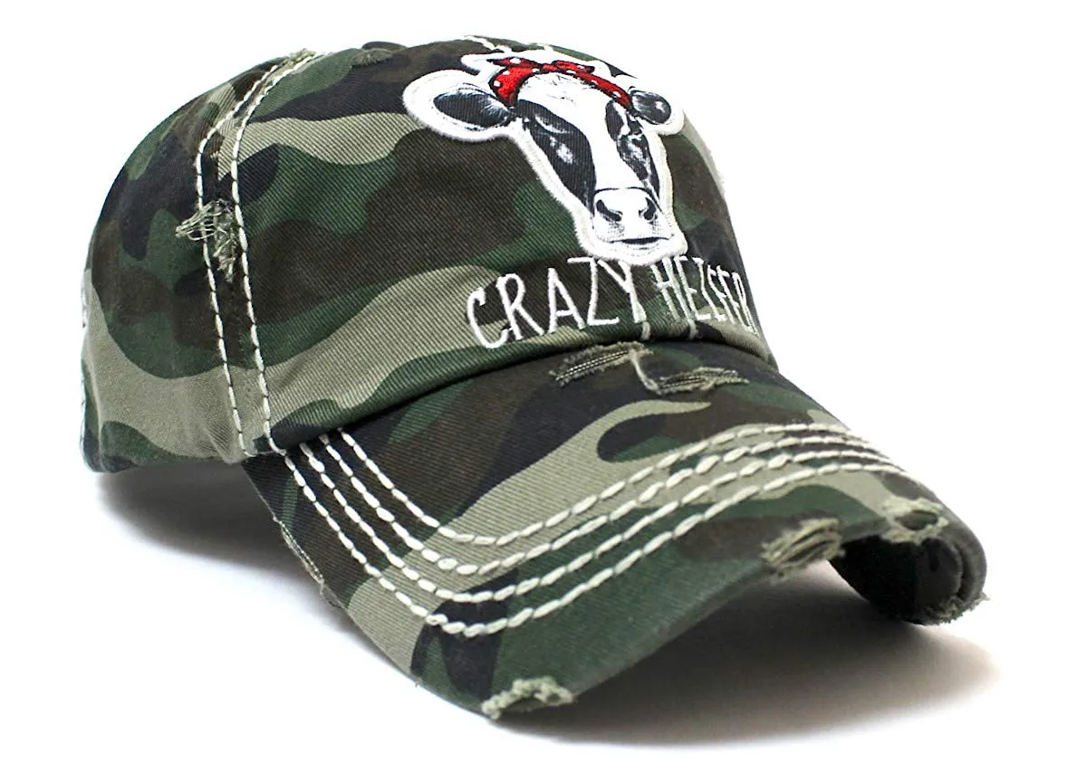 Crazy Heifer Cow Patch Embroidery Hat