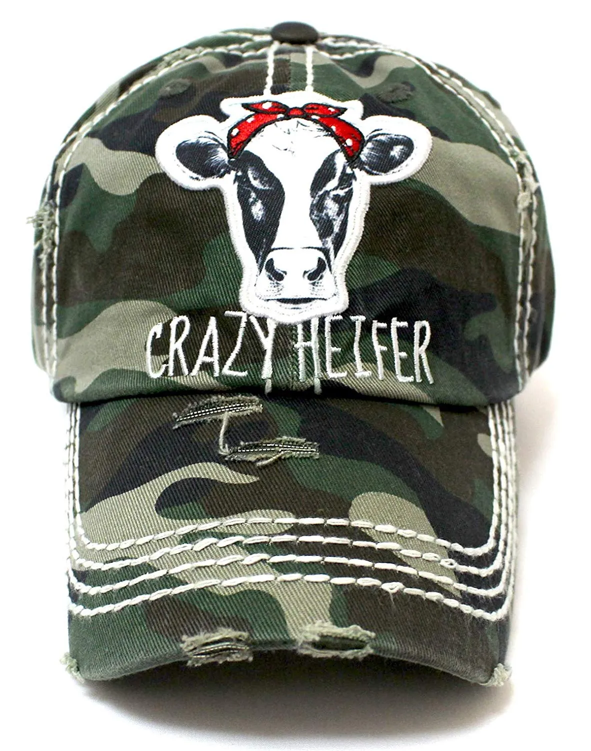 Crazy Heifer Cow Patch Embroidery Hat