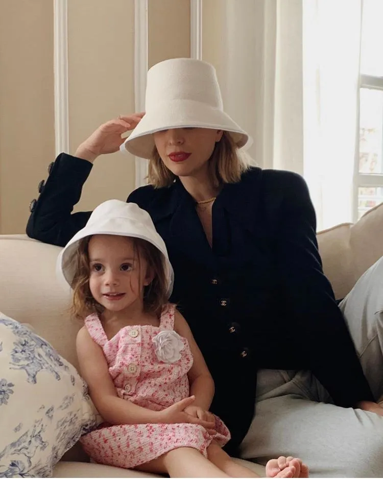 Ettrick: White Straw Bucket Hat As Seen On Kerry Pieri (and Lila)