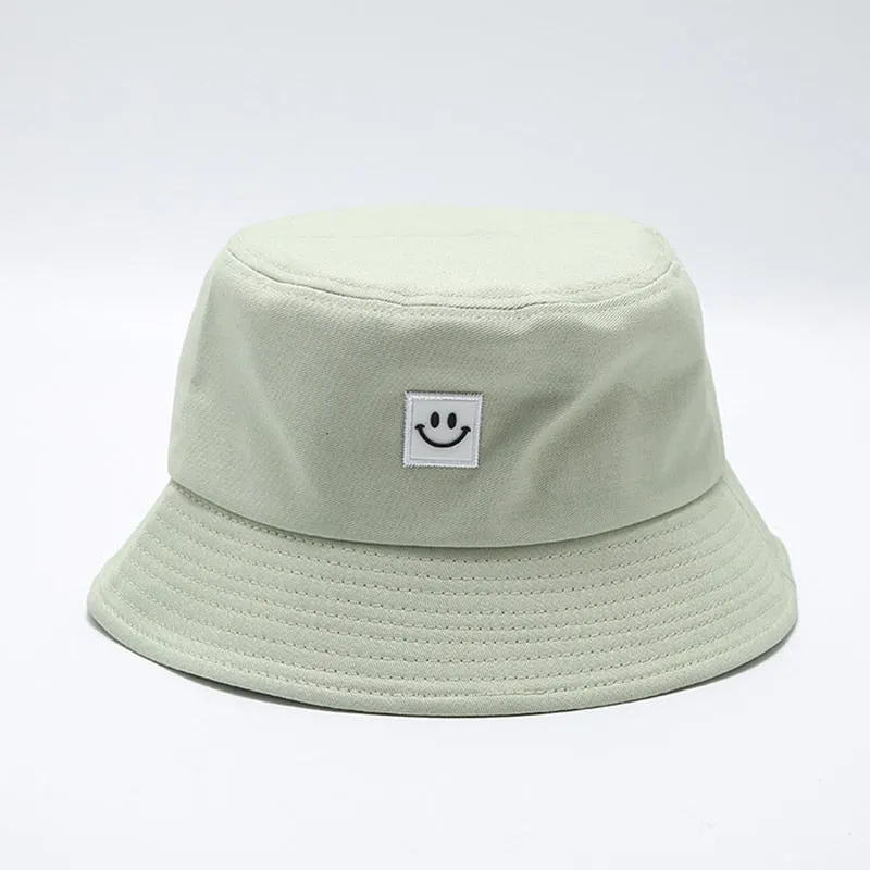 Fashion Women Bucket Hat New Candy Colors Smile Face Sun Hat Outdoor Sports Travel Beach Caps Fishermen Hats Hip Hop Female Cap