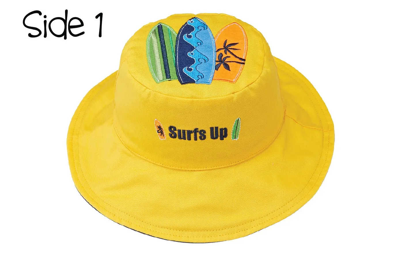 FlapJackKids - Reversible Kids' Sun Hat - Surfer / Cool Popsicle