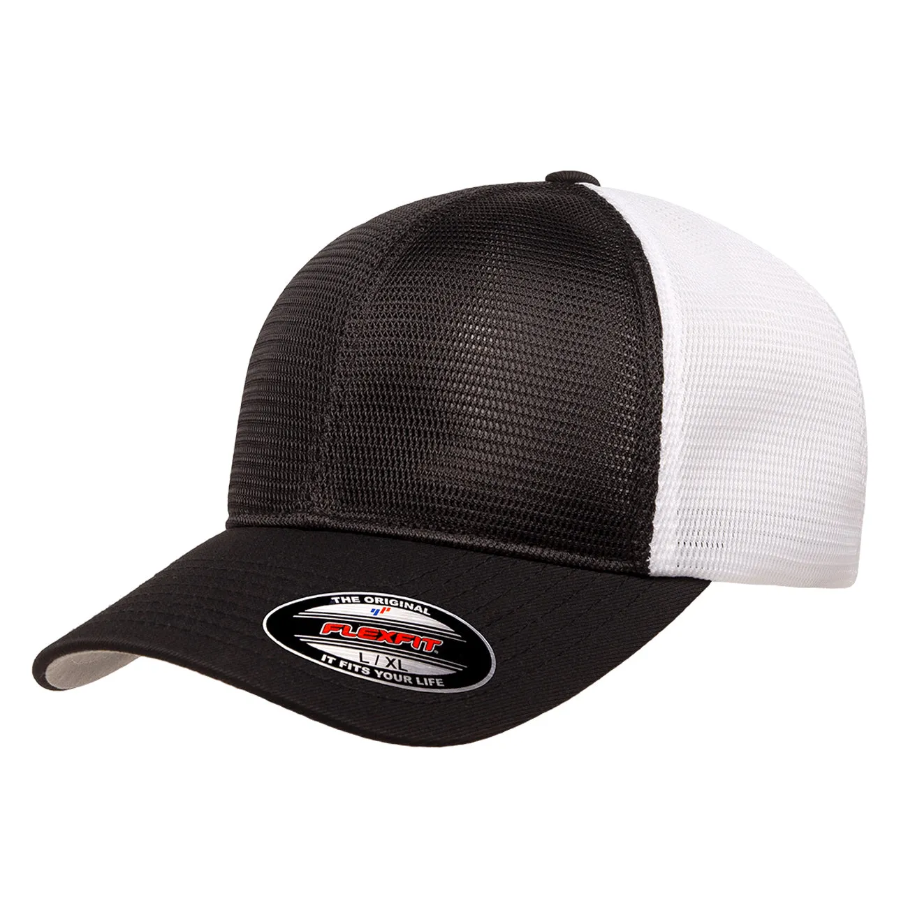 Flexfit Unstructured Two-Tone 6-Panel Omnimesh Cap w/ Permacurv Visor