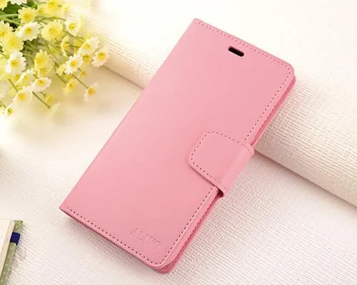 Fold Series Huawei P8 Flip Leather Case - Pink