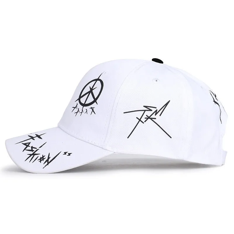 Graffiti Star Black & White Baseball Cap