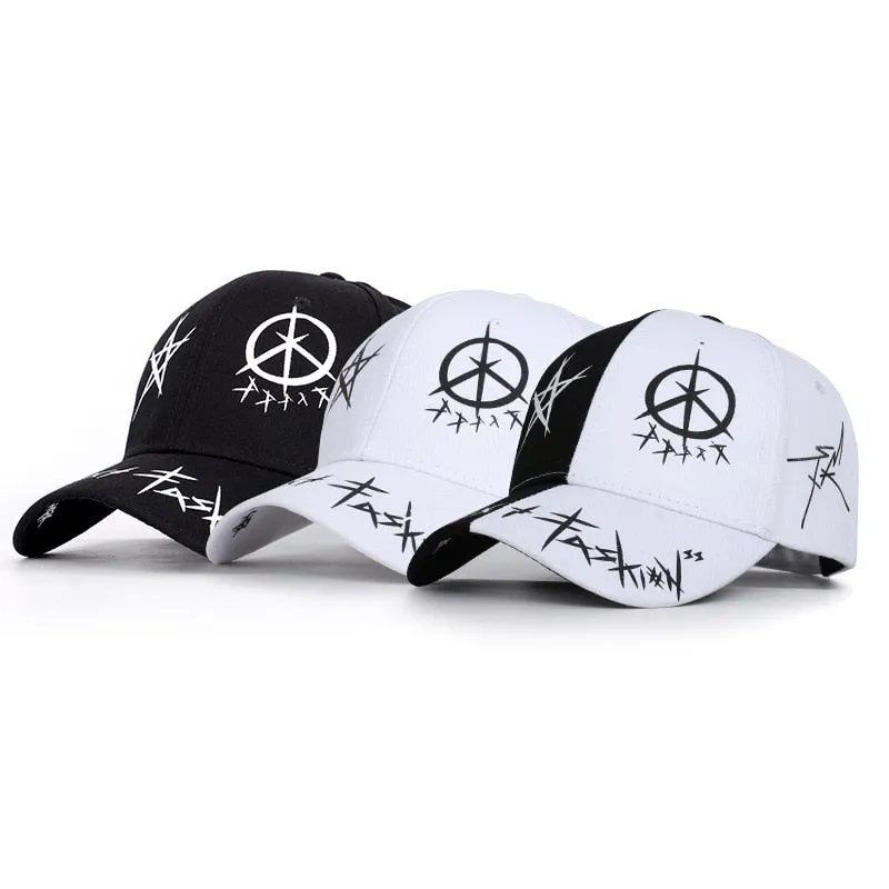 Graffiti Star Black & White Baseball Cap