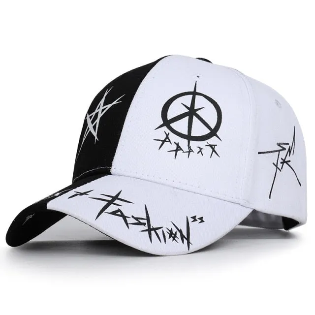 Graffiti Star Black & White Baseball Cap