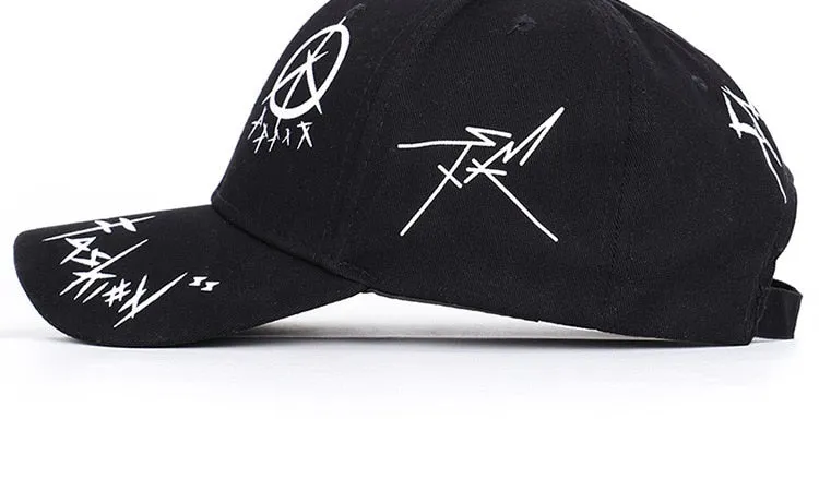 Graffiti Star Black & White Baseball Cap