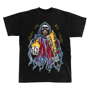 Grim Reaper Baseball T Shirt | Grim Reaper Baseball Black T Shirt