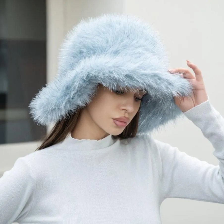 H3441 Oversized Faux Fur Bucket Hat