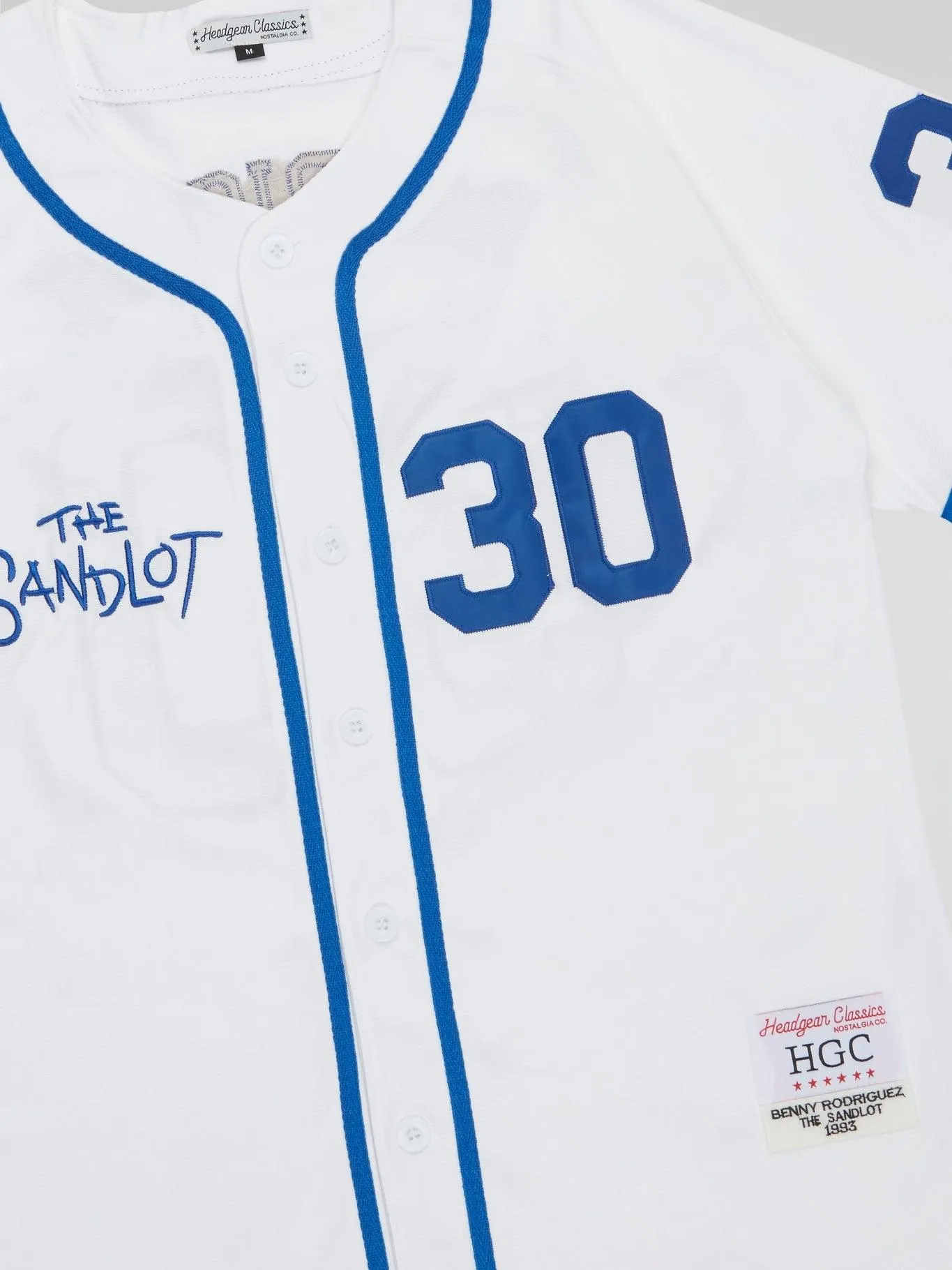 Headgear - White Sandlot Baseball Jersey