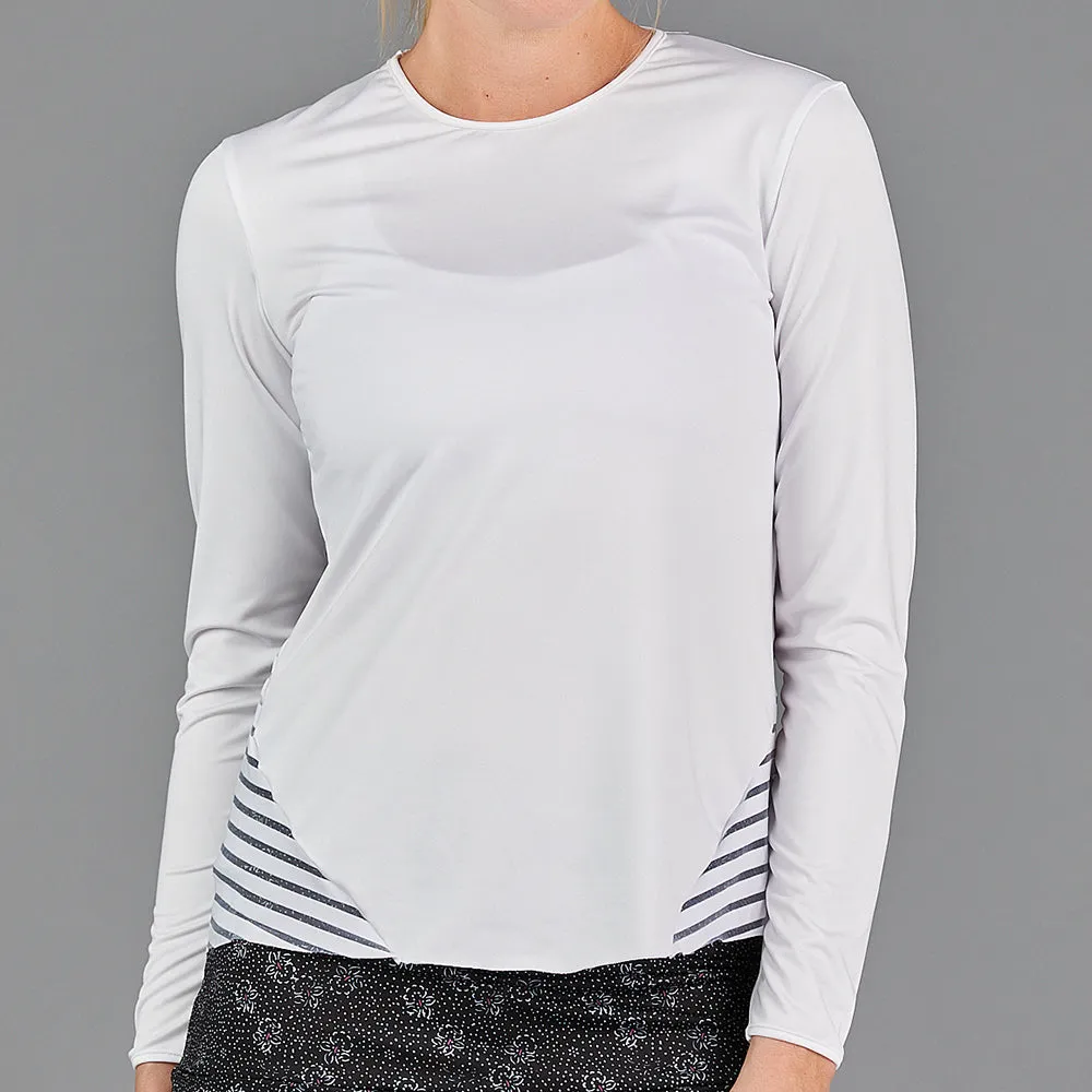 Jade Long-Sleeve Top (white stripe)