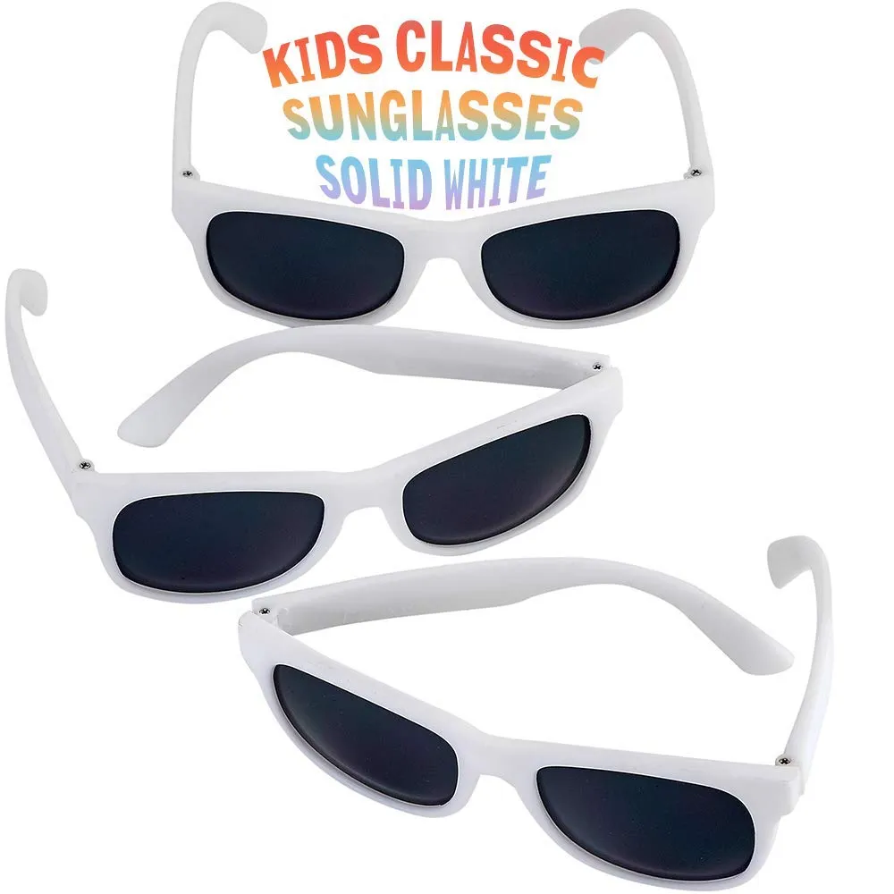 Kicko White Sunglasses - 3 Pack, Unisex - for Daily Wear, and High Fashion Accessories