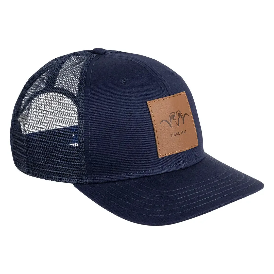 Leather Badge Cap - Dark Blue by Blaser