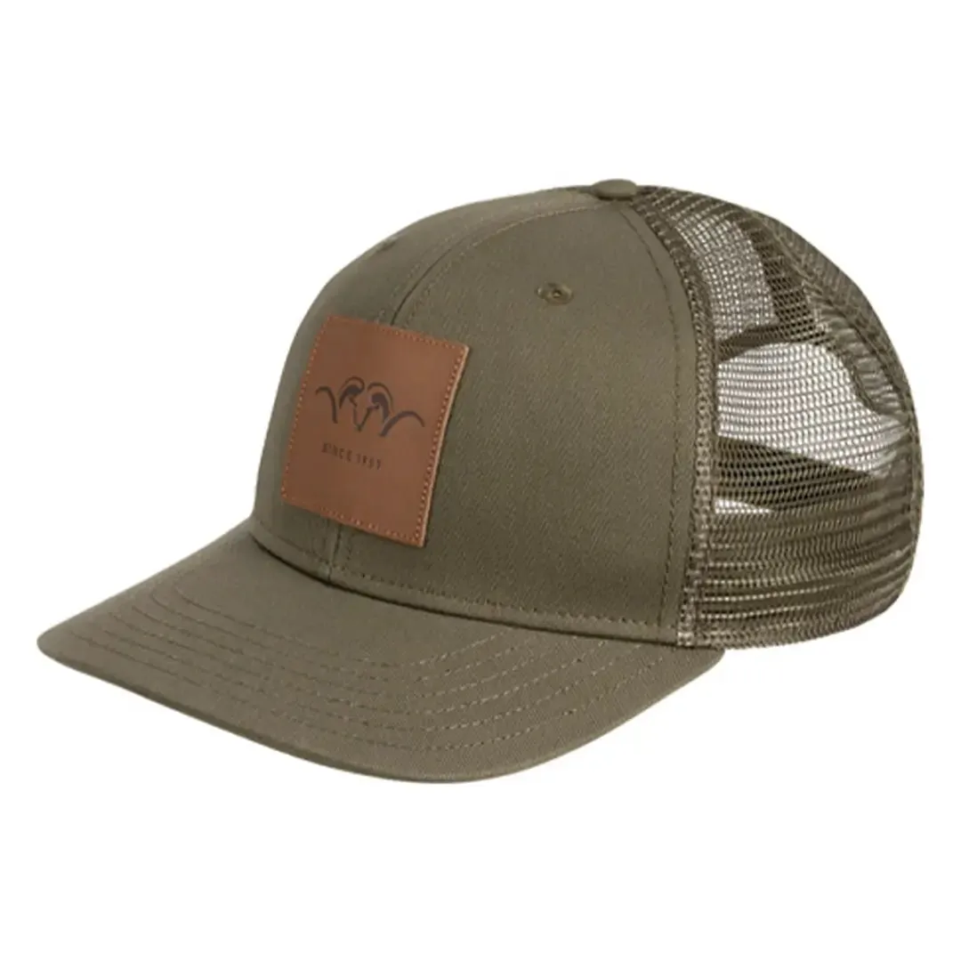 Leather Badge Cap - Dark Olive by Blaser