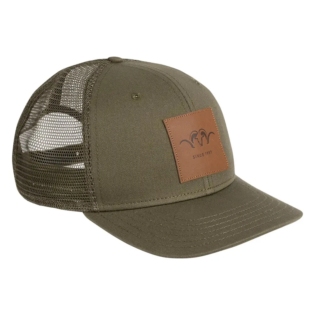 Leather Badge Cap - Dark Olive by Blaser