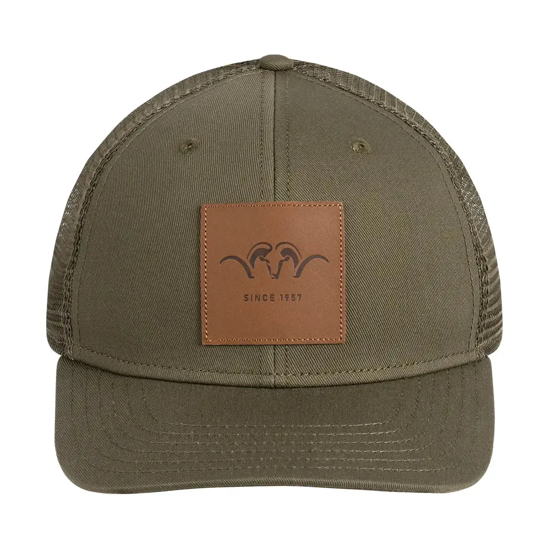 Leather Badge Cap - Dark Olive by Blaser