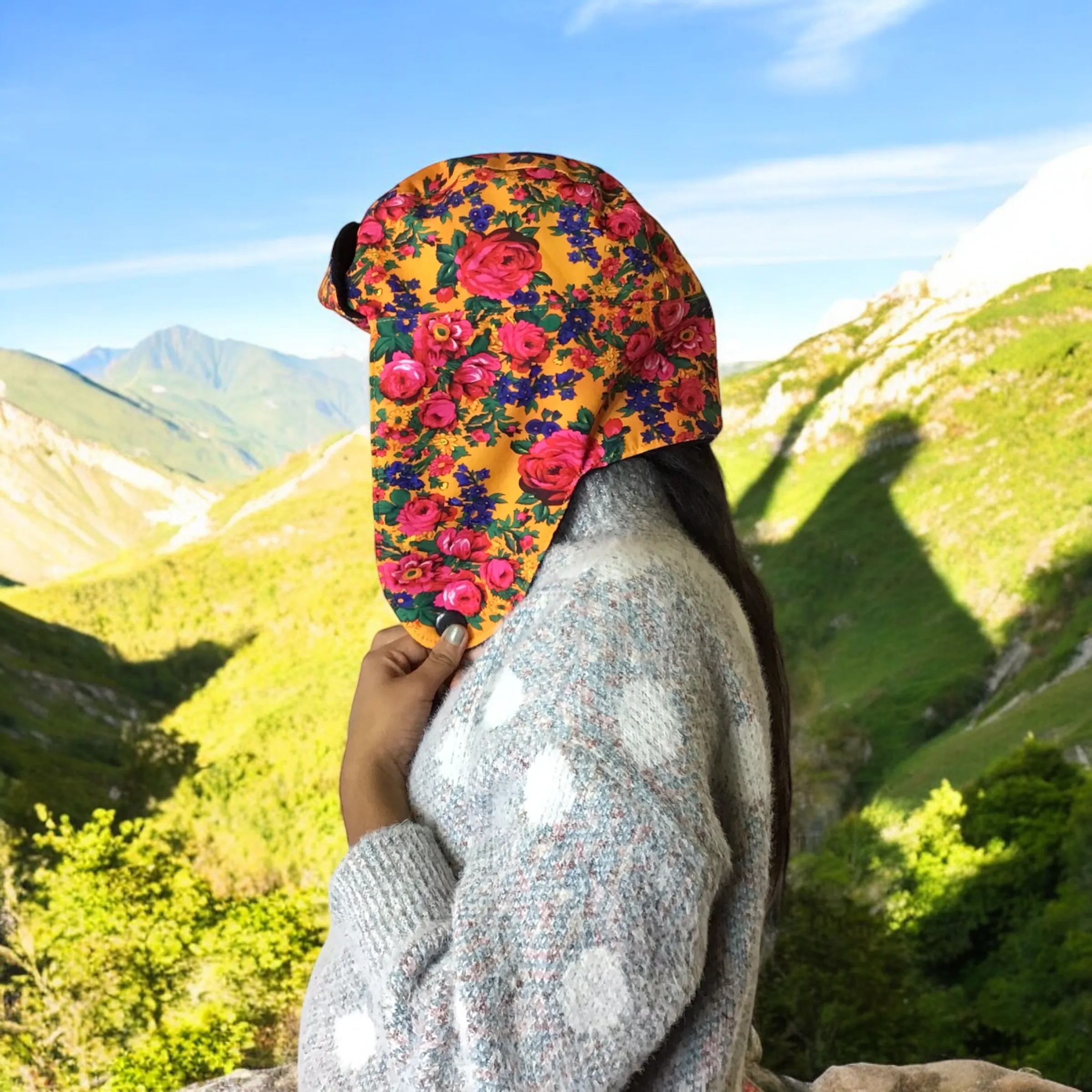 Orange Kookum Hat with Drop-Down Ears