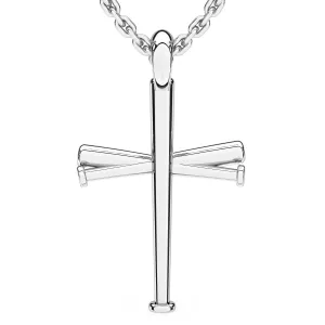 Original Baseball Bat Cross Necklace | Stainless Steel