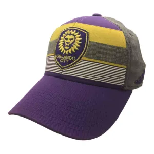 Orlando City SC Adidas Tri-Colored Striped Structured Baseball Hat Cap (S/M)