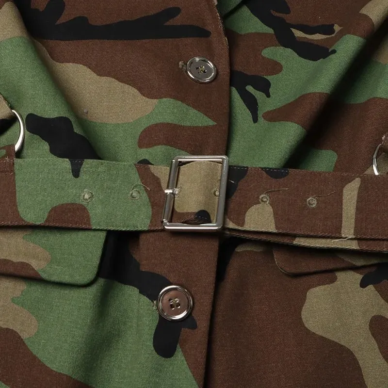 Pre Order:  Camouflage Single-Breasted Belted Blazer - @phenomenalkat