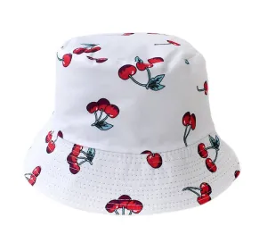 Reversible cherry Printed Bucket Hat