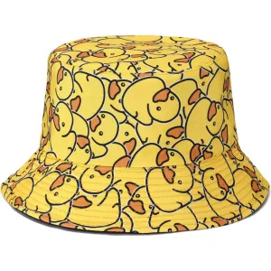 Reversible Printed Bucket hat JH888 Yellow Duck