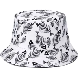 Reversible Printed Bucket hat JH890 White