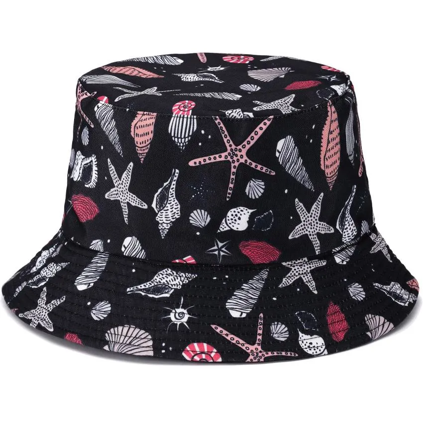 Reversible Printed Bucket hat JH894 Black