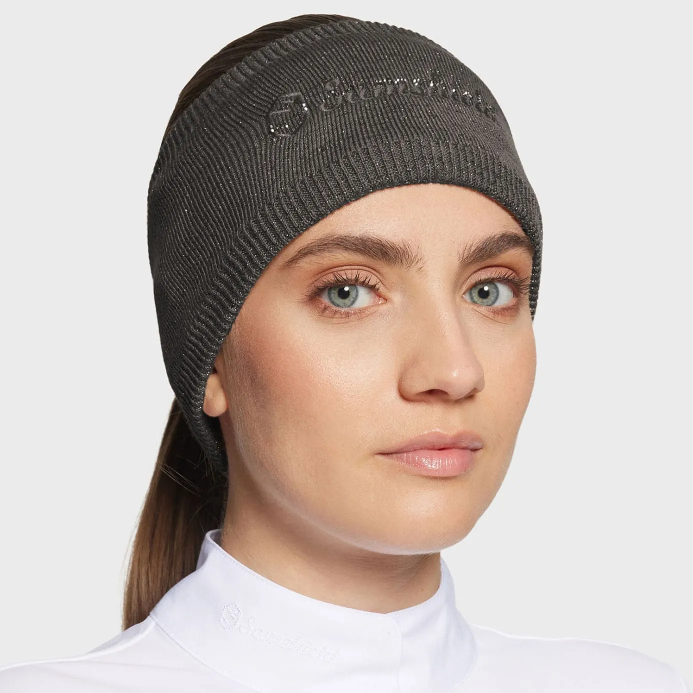 Samshield Amalie Crystal Headband - Asphalt/Silver Lurex