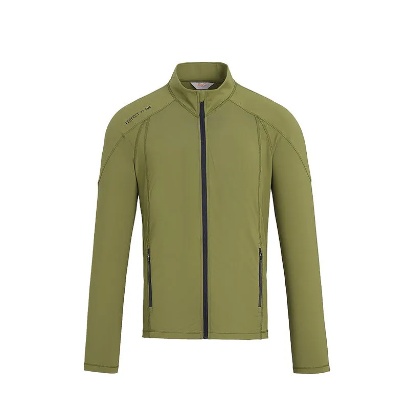 SVG Golf Men's Olive Green Full Zip Long Sleeve Jacket Slim Fit