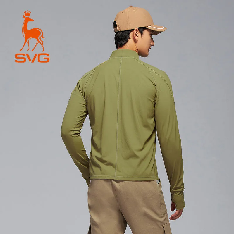 SVG Golf Men's Olive Green Full Zip Long Sleeve Jacket Slim Fit