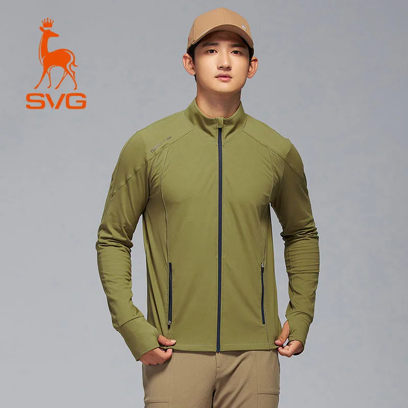 SVG Golf Men's Olive Green Full Zip Long Sleeve Jacket Slim Fit