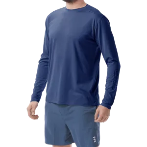 TYR Mens SunDefense Navy Long Sleeve Shirt