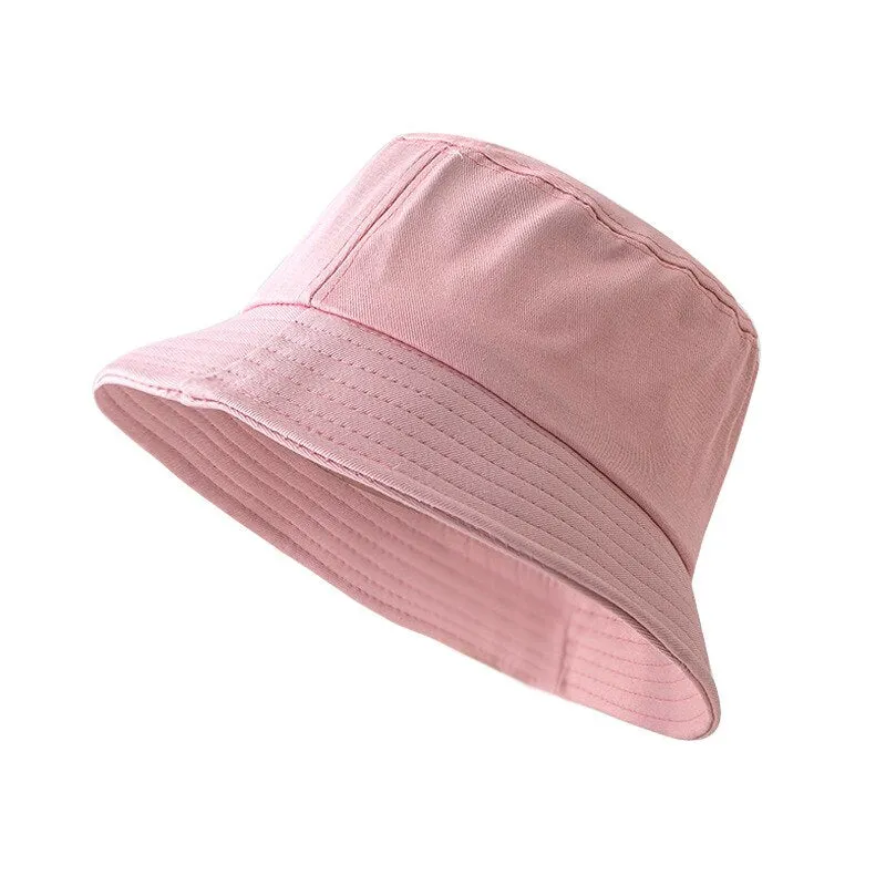 Women's Bucket Hat Unisex Summer Sunscreen Panama Hats Hip Hop Cap Cotton Solid Color Fisherman Hat Bob Outdoor Beach Caps